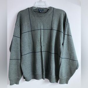 Nautica Men’s Classic Pullover Sweater, XL, Gray/Navy Blue
